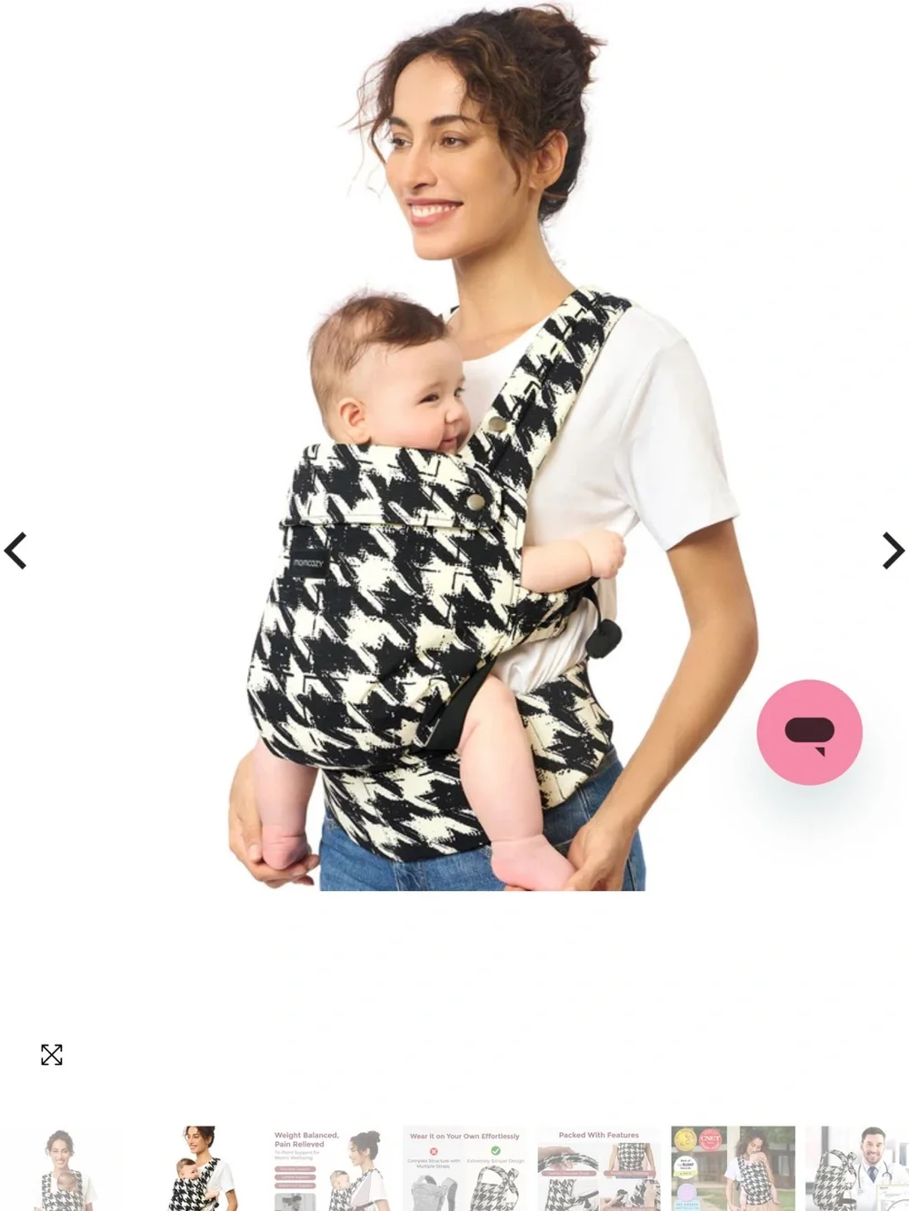 Black & White momcozy Carrier